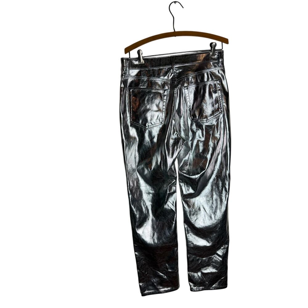 Gap Cheeky Straight High Rise Metallic Silver Pants Size 30 / 10R - Picture 2 of 5